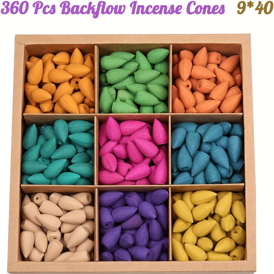 360pcs Backflow Incense Cones Natural Scents
