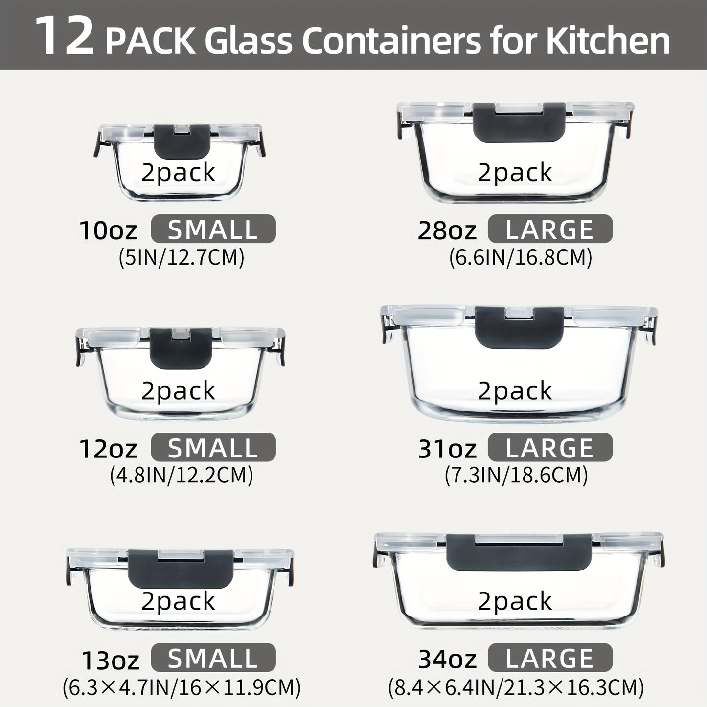 Borosilicate Glass Food Storage Containers Set