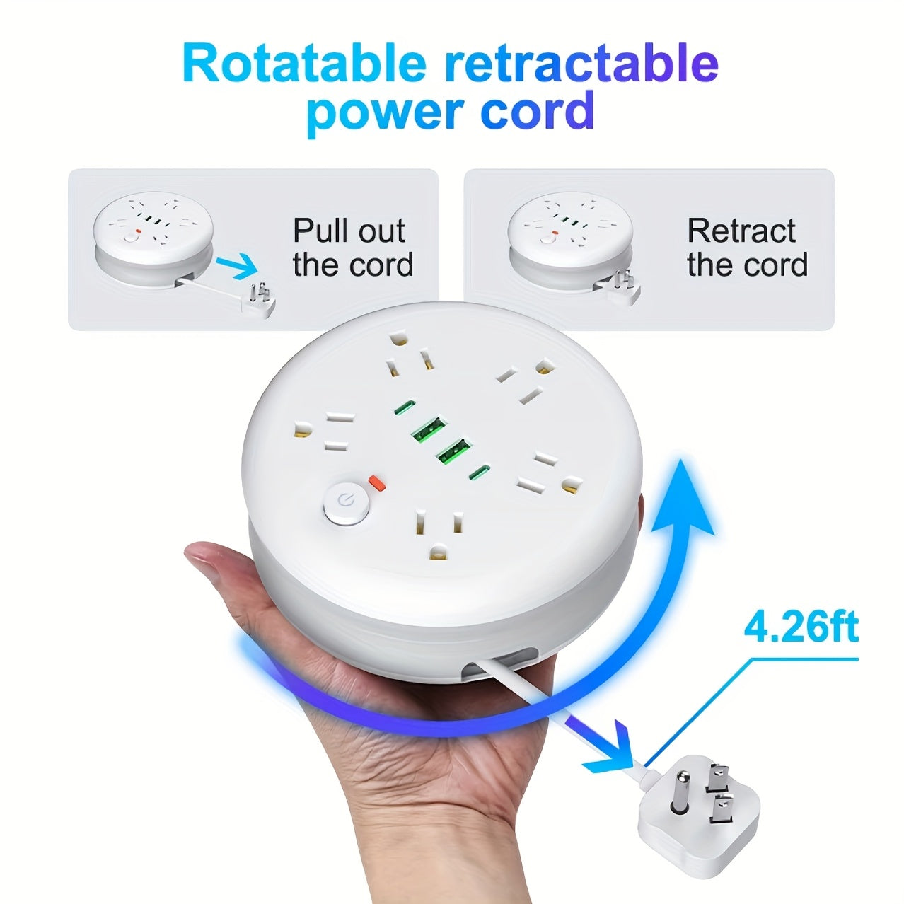 78.74 Foot Power Strip With USB Ports