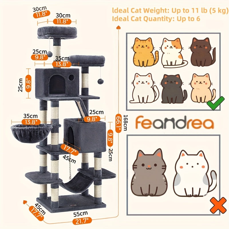 Large Cat Tree With Scratching Posts For Indoor Cats