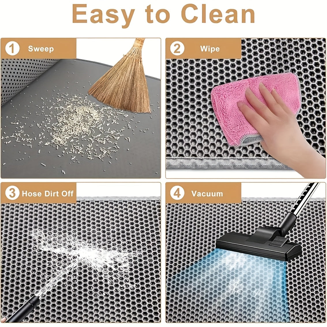 Large Honeycomb Cat Litter Mat Easy Clean