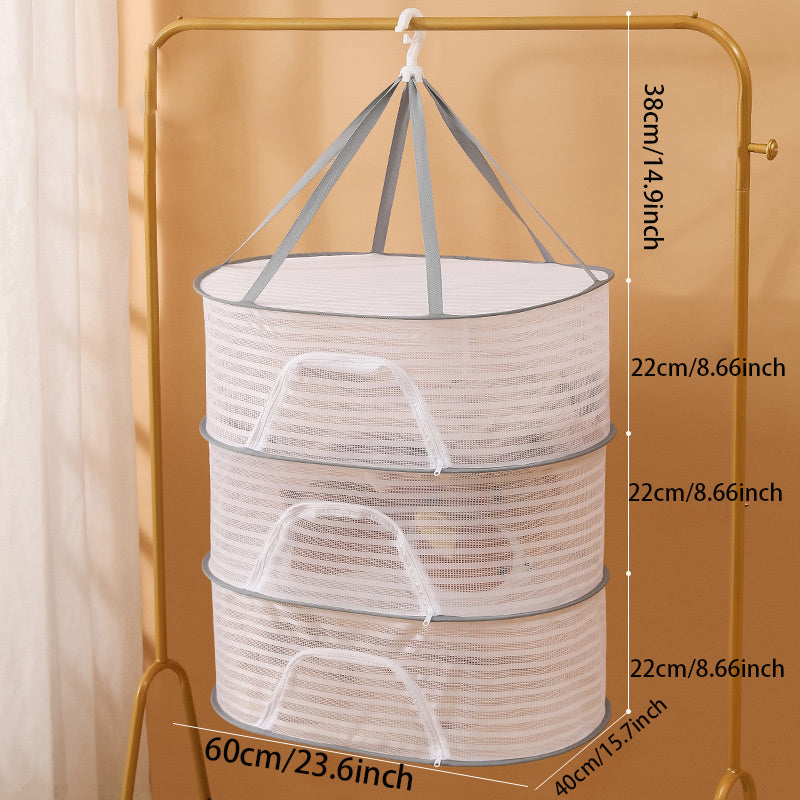 Foldable 3 Layer Herb Drying Rack Mesh Net