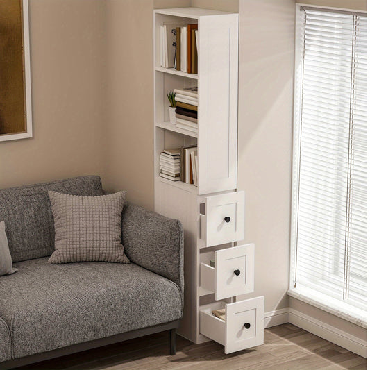 Tall Bathroom Cabinet with Adjustable Locking Shelves