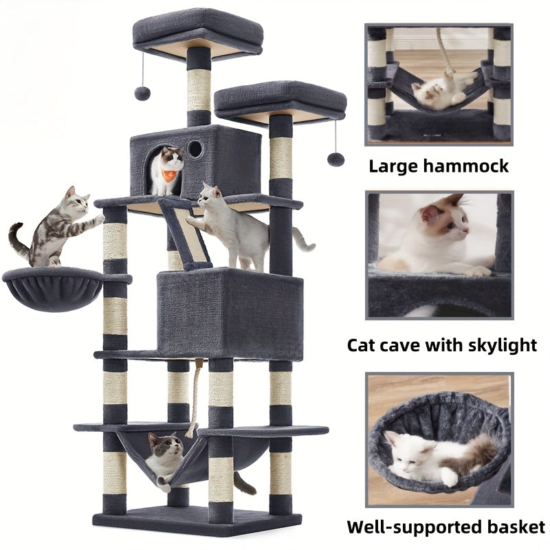 Large Cat Tree With Scratching Posts For Indoor Cats