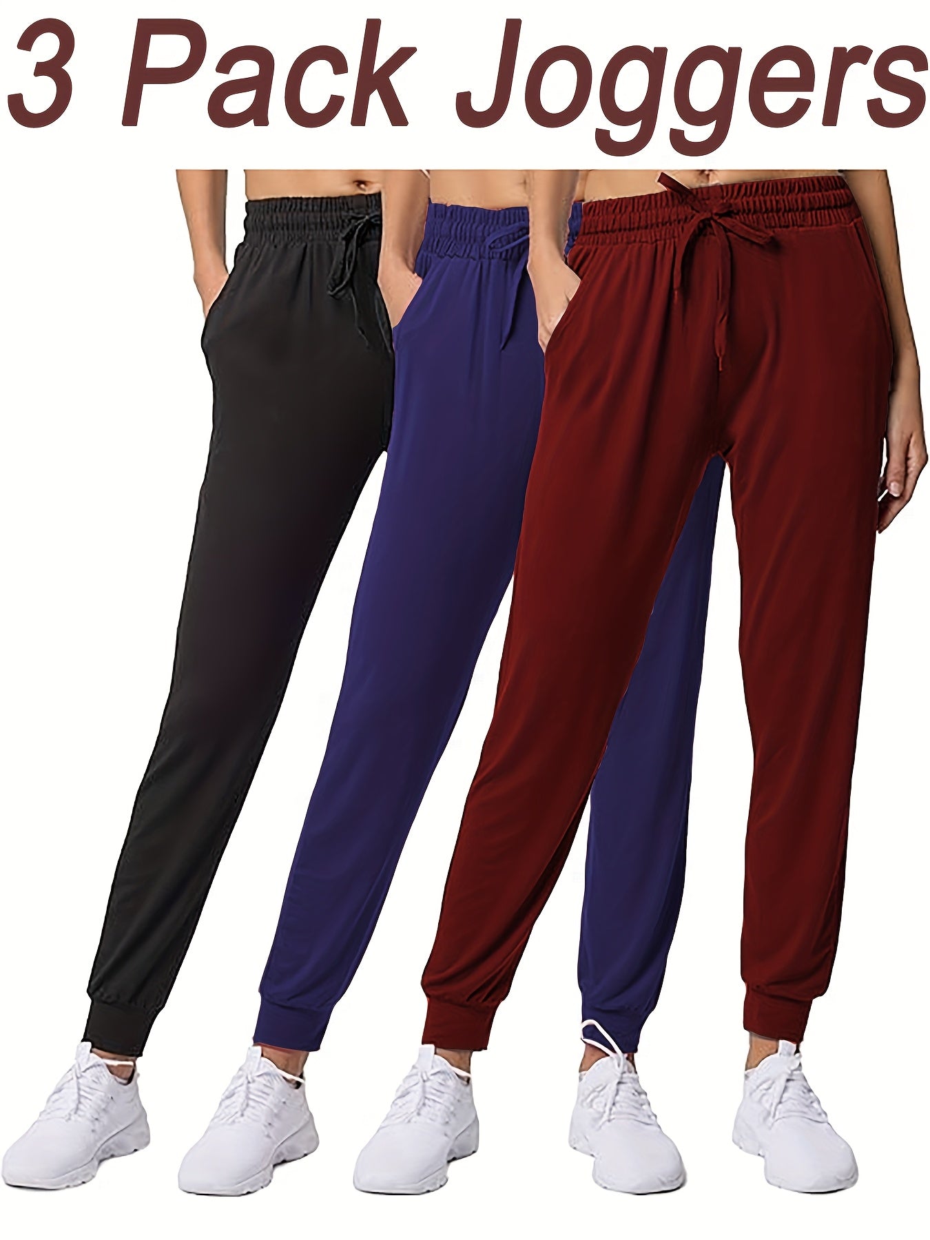 Ultra-Soft Joggers 3-Pack for Women