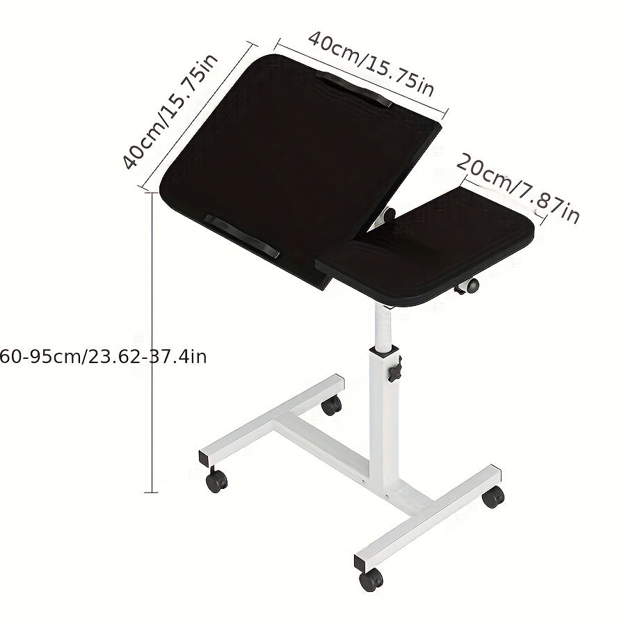 Adjustable Rolling Office Desk with Wheels