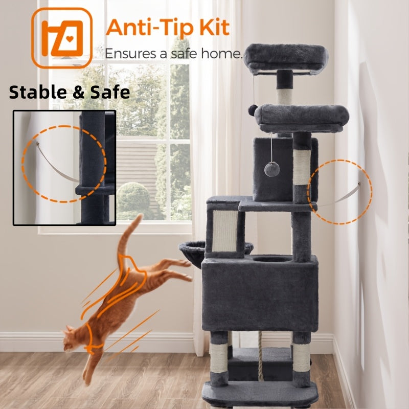Large Cat Tree With Scratching Posts For Indoor Cats
