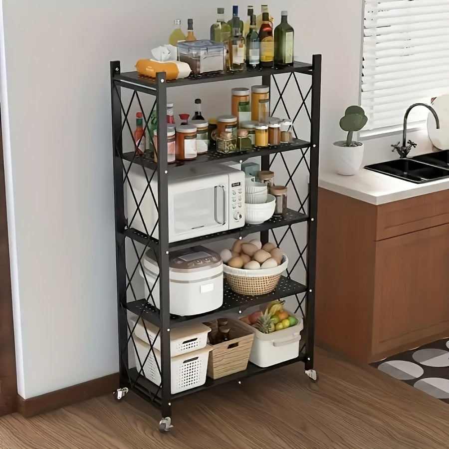 3 Tier Office Storage Rack With Wheeled Multi Layer Storage Shelves Mobile Floor Standing Multifunctional Miscellaneous Storage Rack Foldable File Rack Storage Supplies Standing Shelf