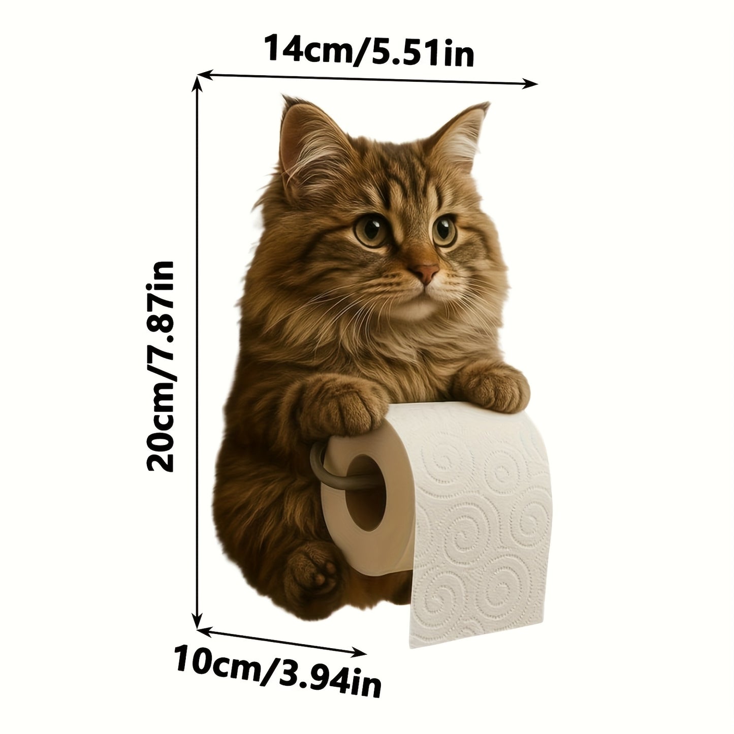 Cute Cat Toilet Paper Holder Decor