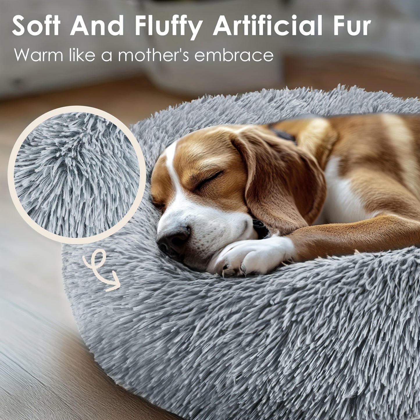 Calming Donut Pet Bed for Dogs and Cats