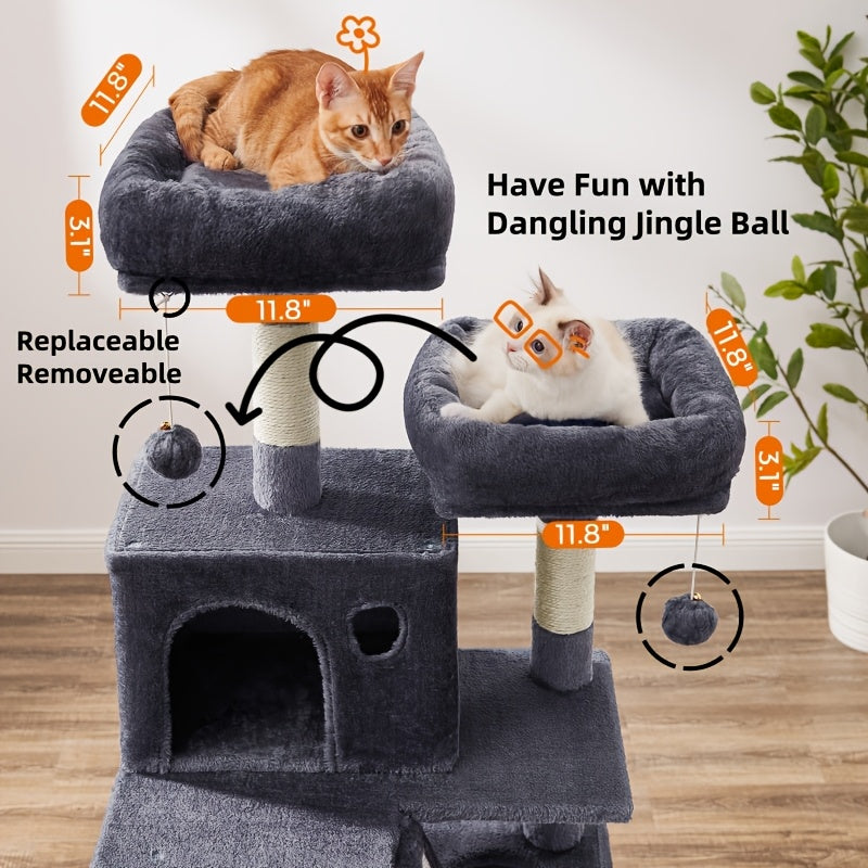 Large Cat Tree With Scratching Posts For Indoor Cats