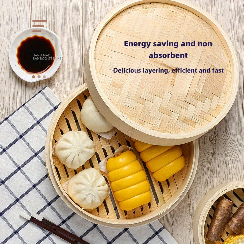 Bamboo Steamer Basket for Dumplings and Asian Cuisine