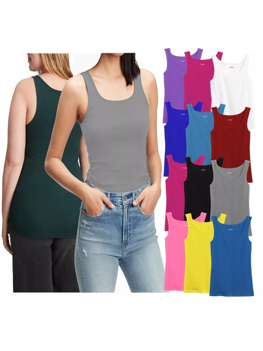 Cotton Round Neck Tank Tops for Women
