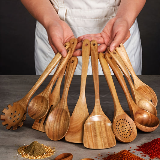 Wooden Cooking Spoons Set of 10