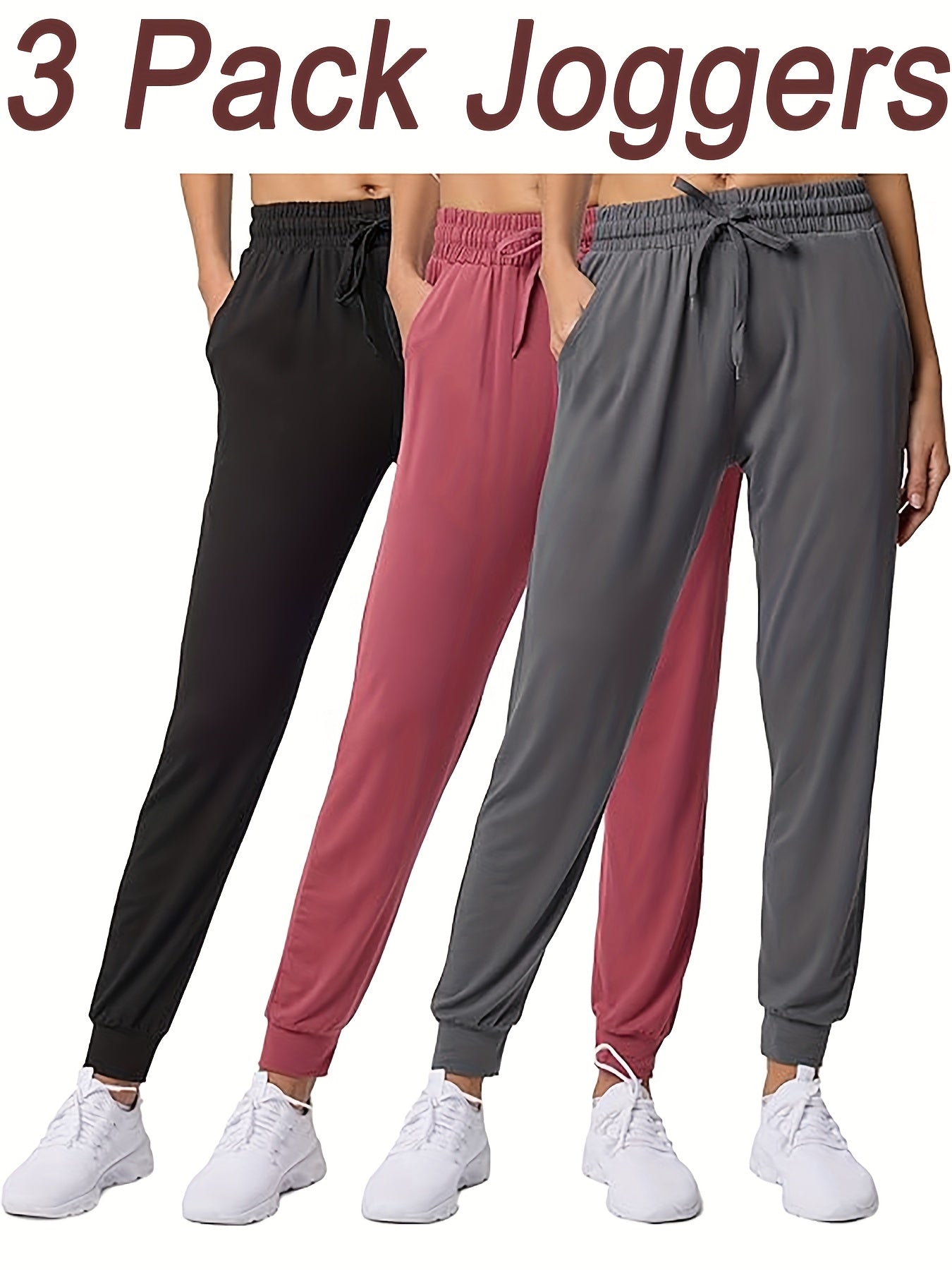 Ultra-Soft Joggers 3-Pack for Women