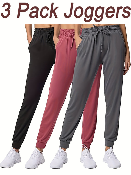 Ultra-Soft Joggers 3-Pack for Women