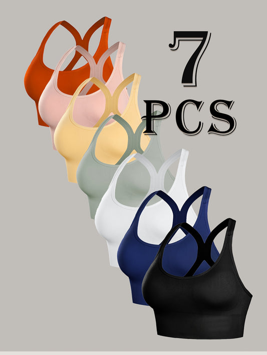 Seamless Sports Bras 7-Pack for Women