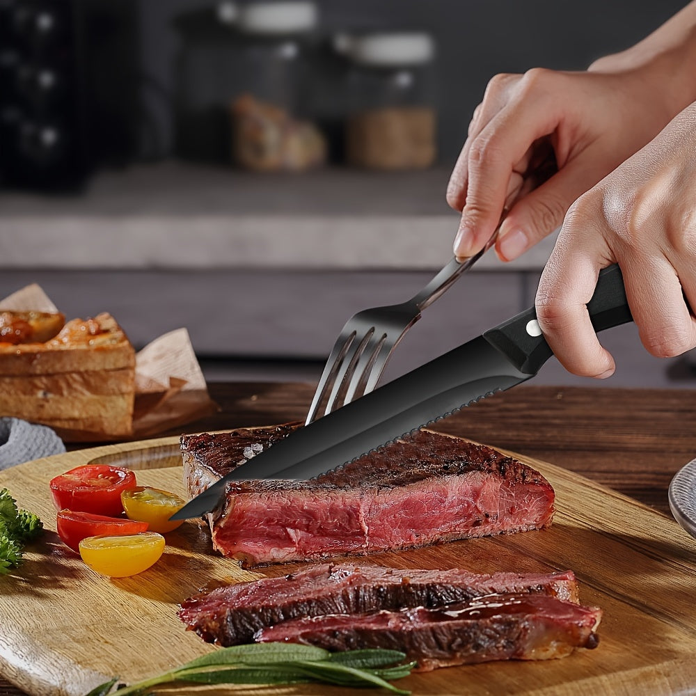 Black Modern Stainless Steel Silverware Set