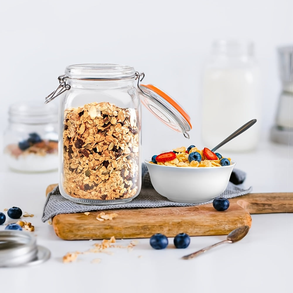 Glass Mason Jars with Latch Lock Lids