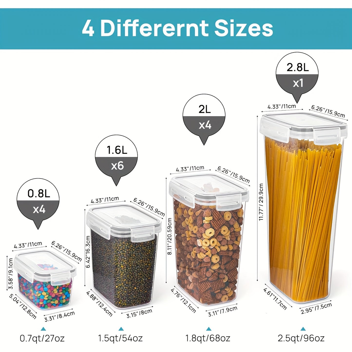 Airtight Food Storage Container Set 15pcs