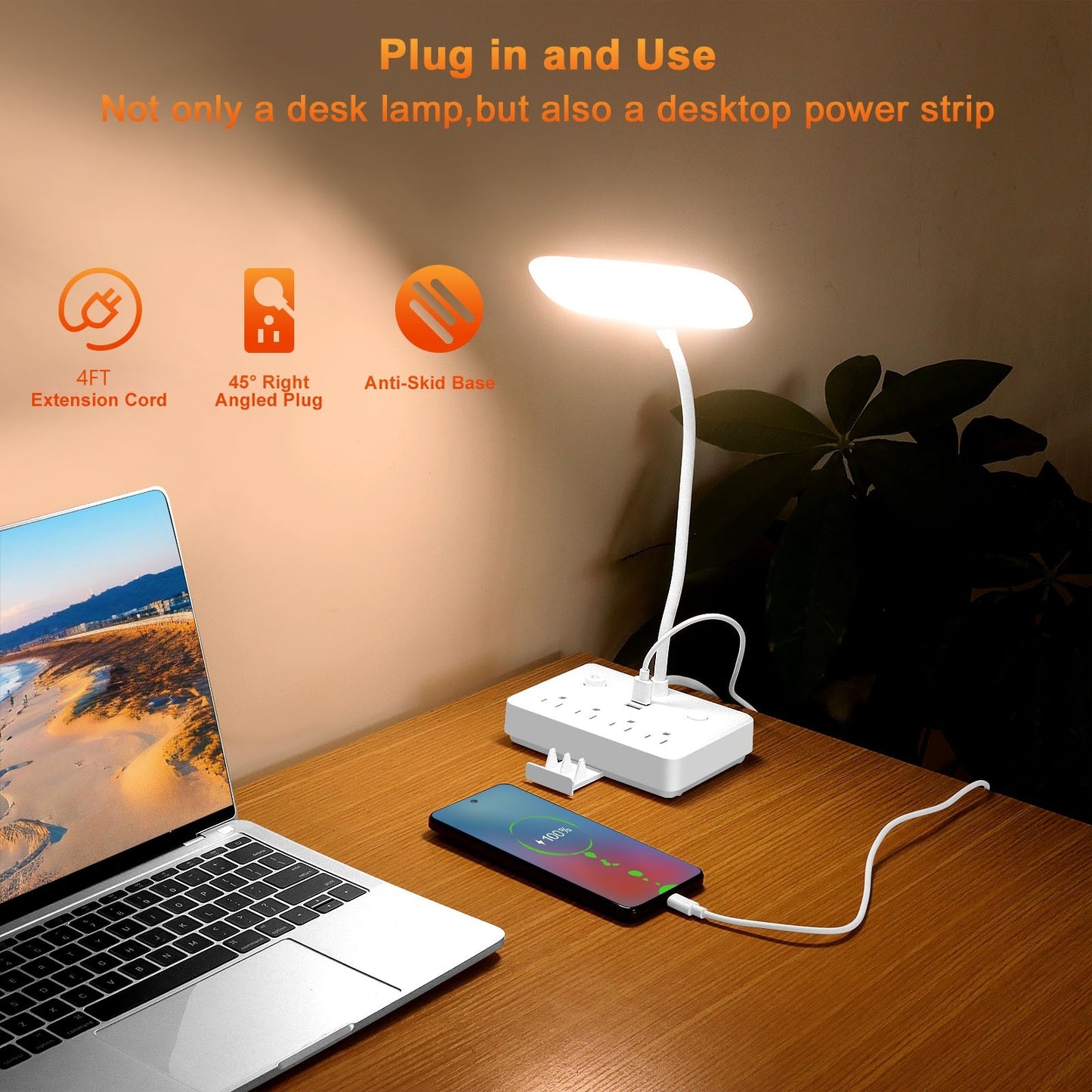Multifunctional Night Light With USB Outlets