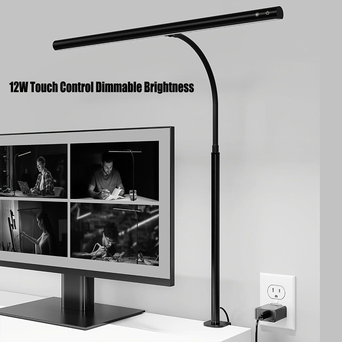 SuperDanny 3-Fold Desk Lamp With USB Ports