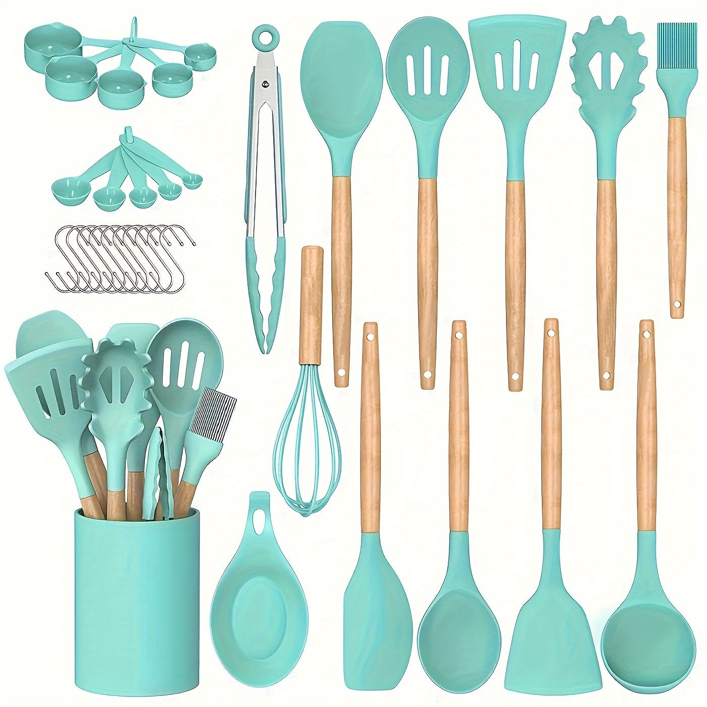 Silicone Kitchen Utensil Set 33 Pieces