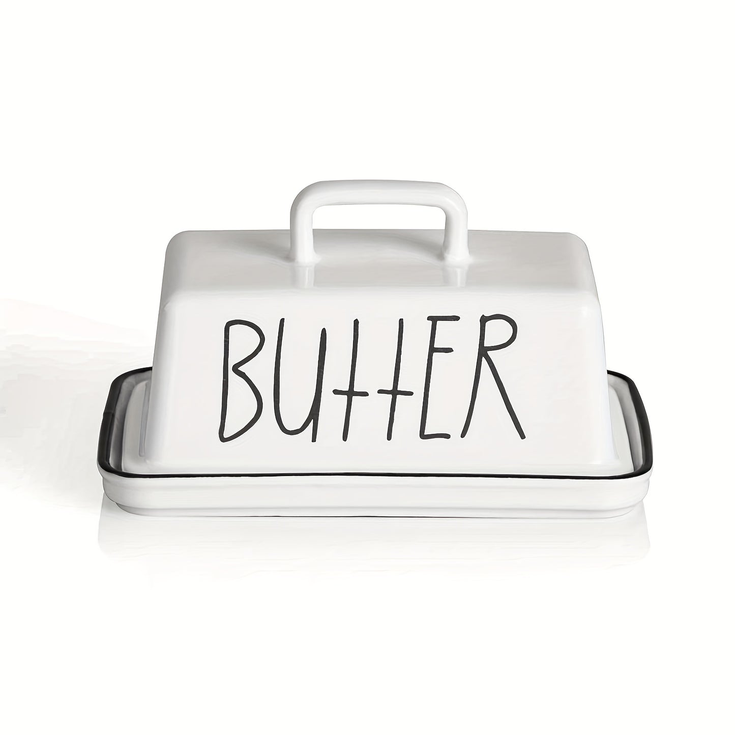 Ceramic Butter Dish With Lid and Handle